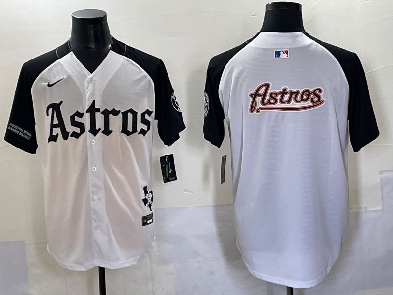 Men 2025 Houston Astros Blank White Black Five generations Joint Name Nike MLB Jersey style 22->houston astros->MLB Jersey